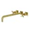 Kingston Brass KS6047BEX Wall Mount Tub Faucet, Brushed Brass KS6047BEX - alternate 1